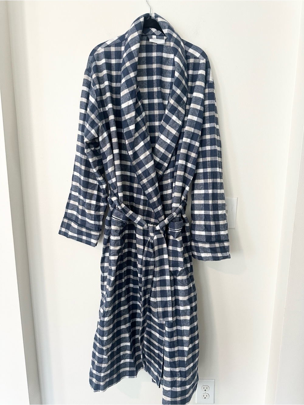 Boll & Branch Plaid Organic cotton Men’s Robe M